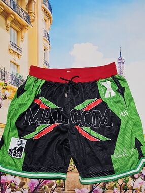 Malcolm X Basketball‎ Shorts Size Large New